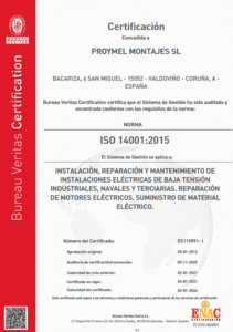 ISO 14001:2015 de Proymel Montajes SL